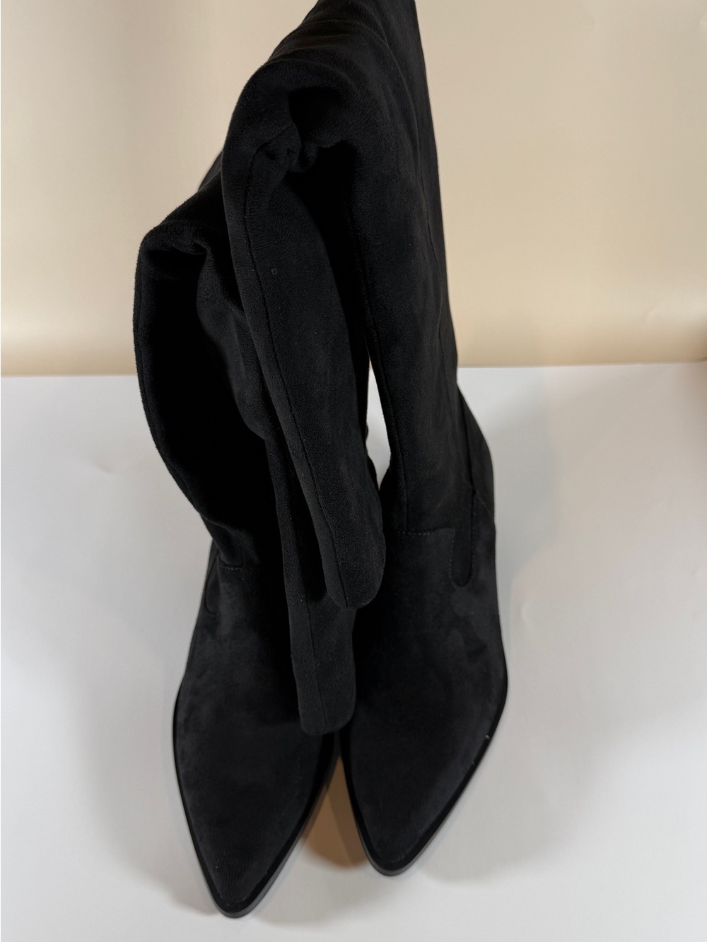 Rebecca Minkoff Black Over-the-Knee Pointed Suede Boots